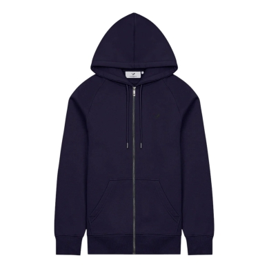distorted people Classic Raglan Zip Hoodie navy blue men's