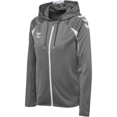 Hummel hmlCORE 2.0 Full-Zip Hoodie (100% recycled Polyester) grey/white Ladies