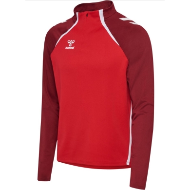 Hummel long-sleeve shirt hmlLEAD 2.0 Half Zip (recycled polyester, high breathability) red men's