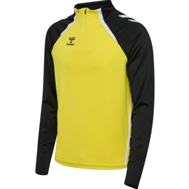 Hummel long-sleeve shirt hmlLEAD 2.0 Half Zip (recycled polyester, high breathability) yellow/black men's