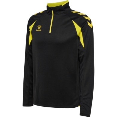 hummel Sport Long Sleeve Shirt hmlCORE 2.0 Half Zip (optimal freedom of movement) black/yellow Men's
