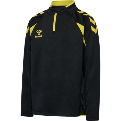 hummel Sport Long Sleeve Shirt hmlCORE 2.0 Half Zip (optimal freedom of movement) black/yellow boys