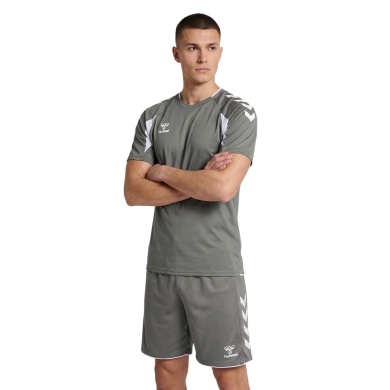 hummel Sport Shirt hmlCORE 2.0 (recycled polyester, optimal freedom of movement) short-sleeved grey/white men's