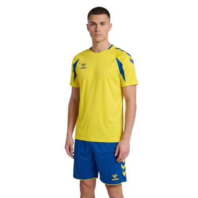 Hummel Sport Shirt hmlCORE 2.0 (recycled polyester, optimal freedom of movement) short-sleeved yellow/blue men's