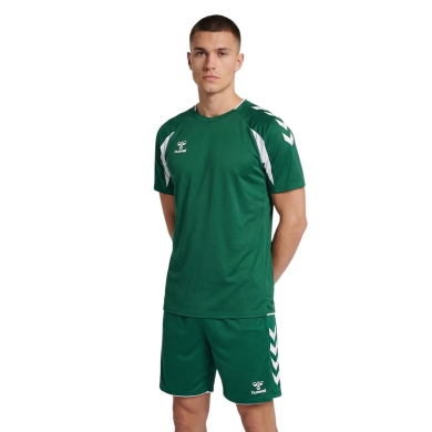 hummel Sport Shirt hmlCORE 2.0 (recycled polyester, optimal freedom of movement) short-sleeved dark green/white men's