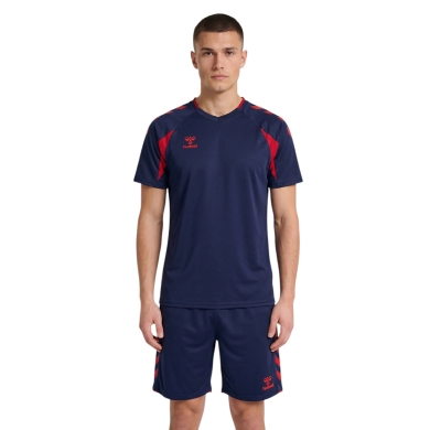 hummel Sport Shirt hmlCORE 2.0 (recycled polyester, optimal freedom of movement) short sleeve navy/red men's