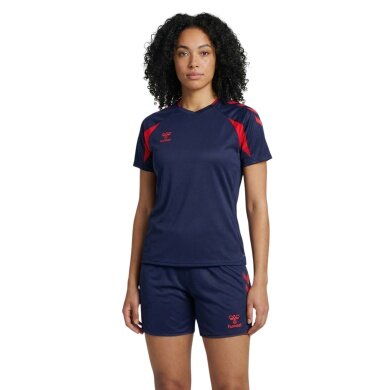 hummel Sport Shirt hmlCORE 2.0 (recycled polyester, optimal freedom of movement) short-sleeved navy/red ladies
