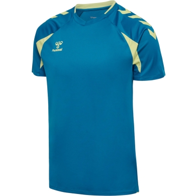 Hummel Sport Shirt hmlCORE 2.0 (recycled polyester, optimal freedom of movement) short-sleeved blue/lime green men's