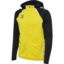 Hummel sports training jacket hmlLEAD 2.0 zip hoodie (high breathability, quick-drying) yellow/black men's
