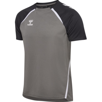 Hummel Sport T-shirt hmlLEAD 2.0 Jersey (recycled polyester, quick-drying) grey/black men's
