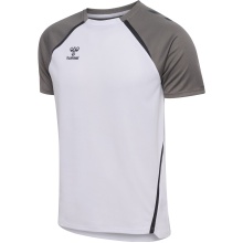 Hummel Sport T-shirt hmlLEAD 2.0 Jersey (recycled polyester, quick-drying) white/grey men's