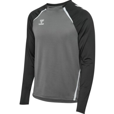 Hummel Sport Long Sleeve Shirt hmlLEAD 2.0 Crew Sweat (breathable) grey/black men's