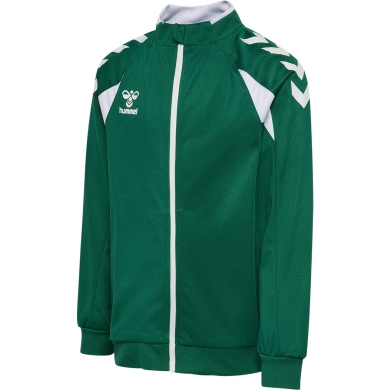 hummel Training Jacket hmlCORE 2.0 Track Zip (100% recycled Polyester) dark green/white boys