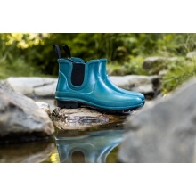 Grand Step Shoes Wellington Boots Vickie (Chelsea Boot made of natural rubber) petrol ladies