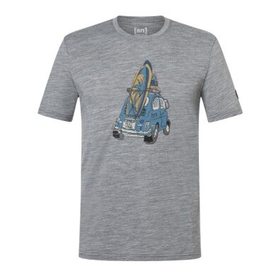 super natural leisure T-shirt Carsurf Tee (Merino mix) grey men's