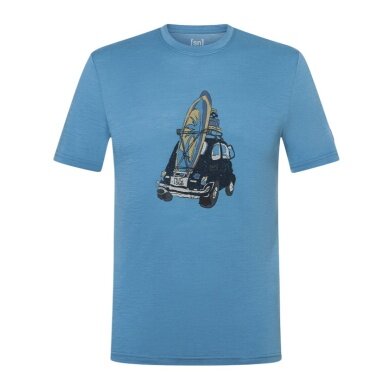 super natural leisure T-shirt Carsurf Tee (Merino mix) blue men's
