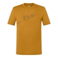 super natural walking/leisure t-shirt graphic hiking - merino wool blend - yellow men's