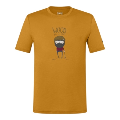 super natural leisure T-shirt Wood Crafti Tee (Merino mix) yellow men's