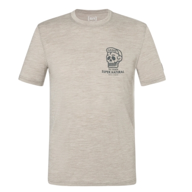 super natural leisure T-shirt Gravel Tee (Merino mix) beige men's
