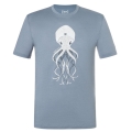 super natural Sport/Recreation Shirt Octopussy Tee (Merino Mix, Comfortable Fit) Stone Grey/Blue Men's
