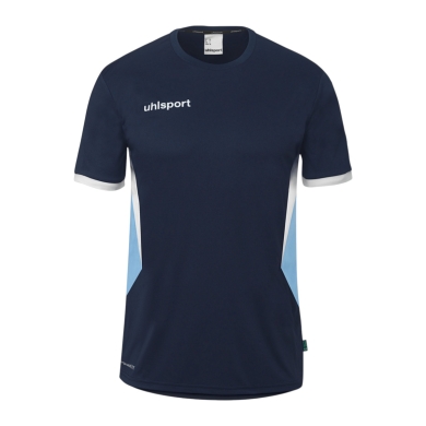 uhlsport Sports Shirt Equipe 29 (100% Polyester) short-sleeved navy blue/white/sky blue men's