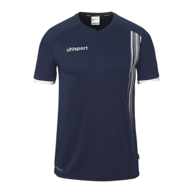 uhlsport Sports Shirt Impulse (100% Polyester) short-sleeved navy blue/white men's