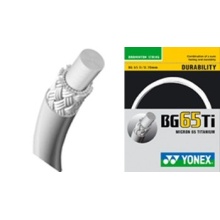 Stringing with badminton string Yonex BG 65Ti white