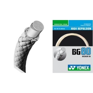 Stringing with Yonex BG80 badminton string white