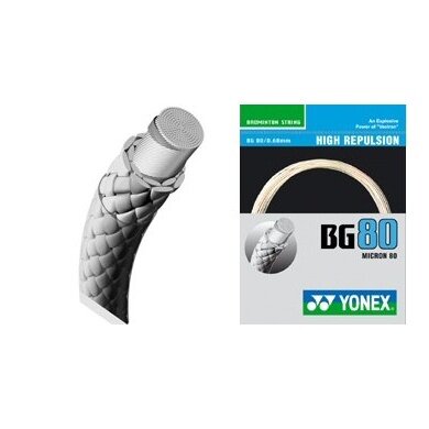 Stringing with Yonex BG80 badminton string white