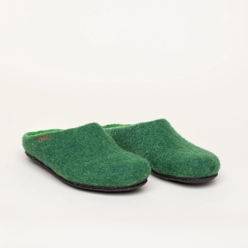 Gottstein Slippers Magicfelt 709 (100% Wool) dark green (Size 36-42)