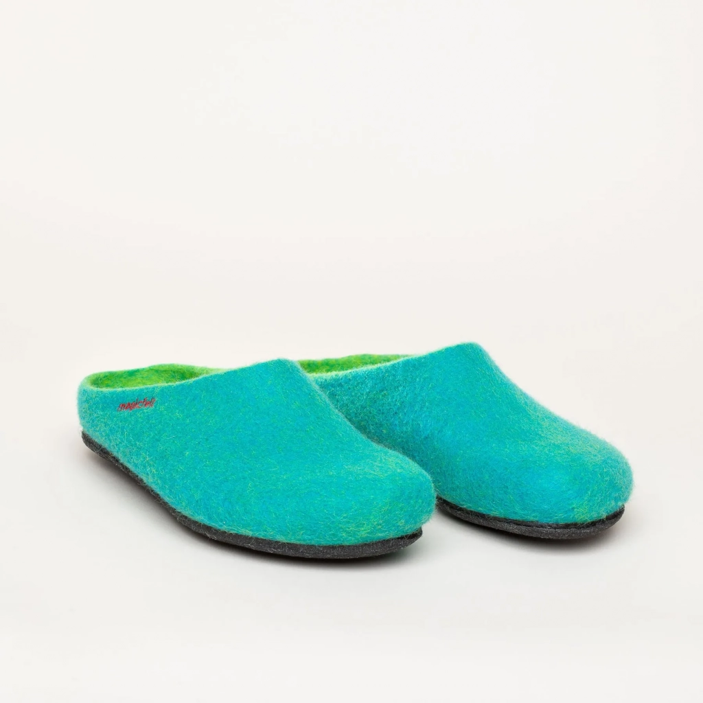 Gottstein Slippers Magicfelt 709 (100% Wool) turquoise blue (Size 36-42)