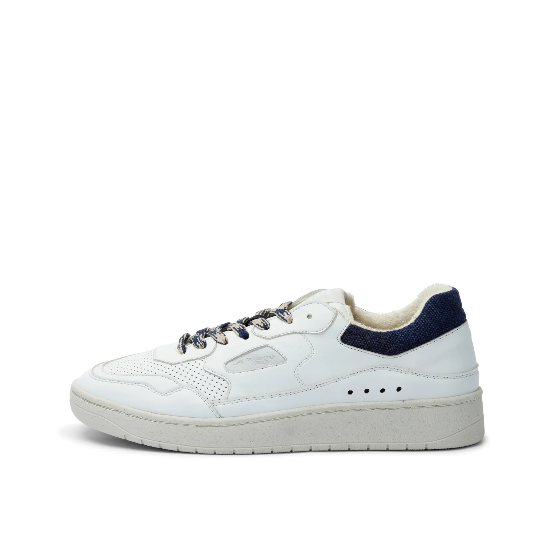 Grand Step Shoes Sneaker Level Apple Hemp (Leather) white/navy Men's