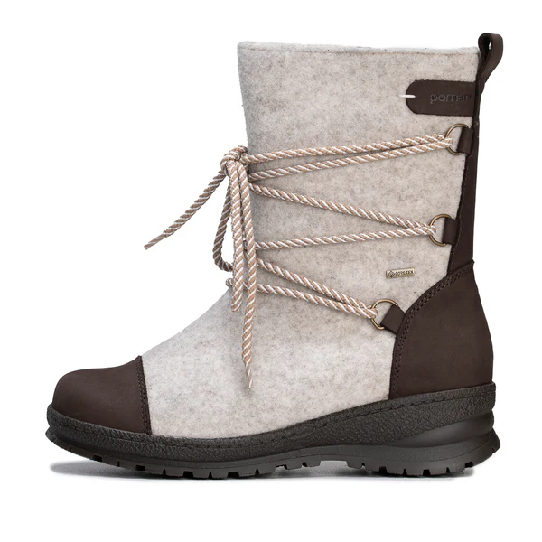 Pomar Winter Boots Koli GTX (Felt Boots, Waterproof, Wide, Extremely Warm) Light Grey Ladies