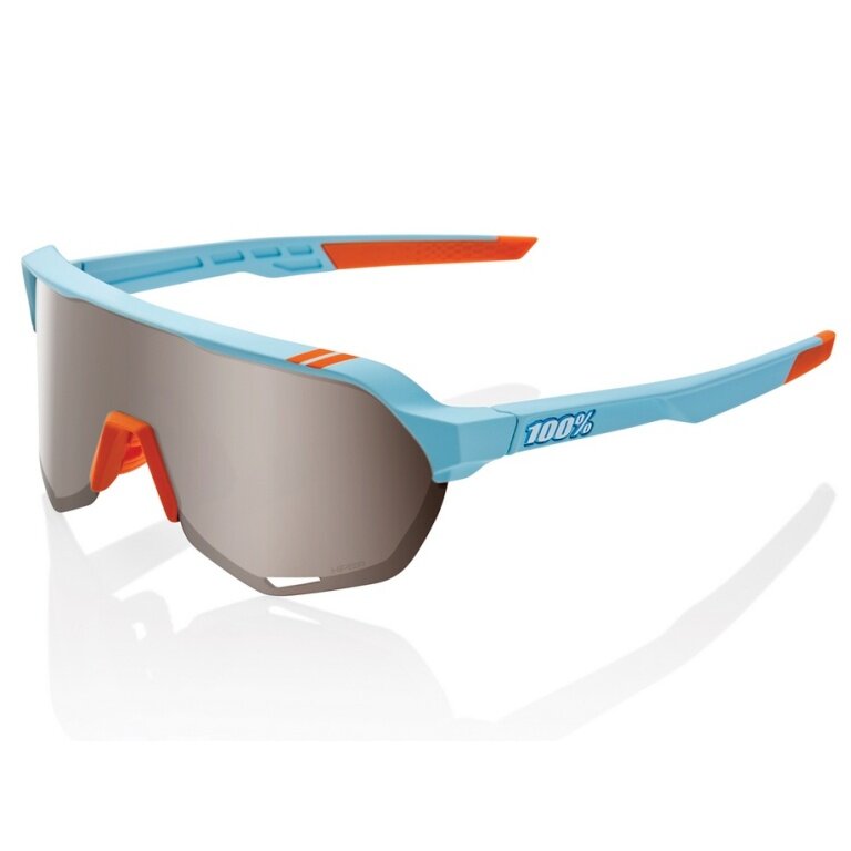 100% Sport Sunglasses S2 HiPER Mirror Lens blue/orange - 1 pair of glasses with hard case