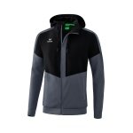Erima Squad Tracktop Hooded Training Jacket Black/Grey Men