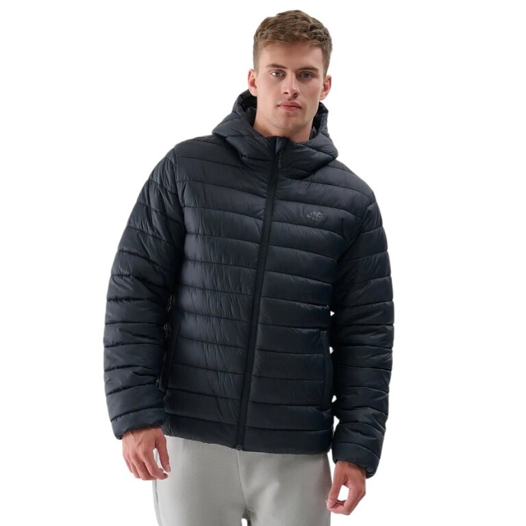 4F Winter Padded Jacket M484 Down Jacket with Hood (warm thanks to down filling) black Men's
