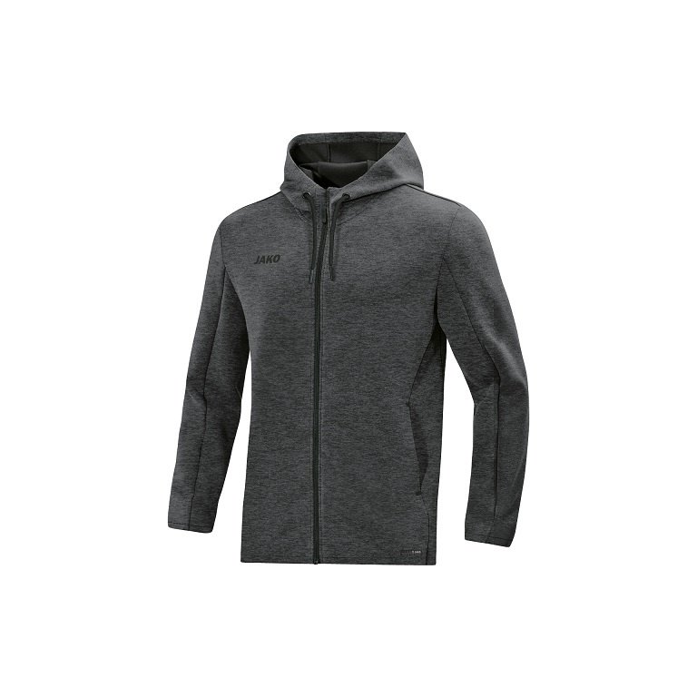 JAKO Hooded Jacket Premium Basics (Double-Tech-Knit) Anthracite Grey Men