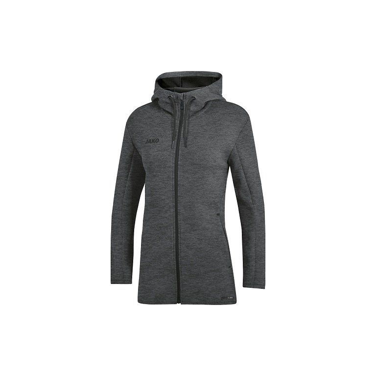 JAKO Hooded Jacket Premium Basics (Double-Tech-Knit) anthracite grey Women