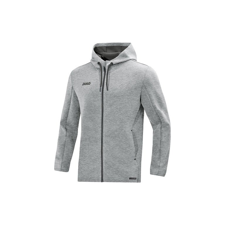 JAKO Hooded Jacket Premium Basics (Double-Tech-Knit) Light Grey Men