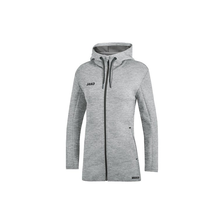 JAKO Hooded Jacket Premium Basics (Double-Tech-Knit) light grey Women