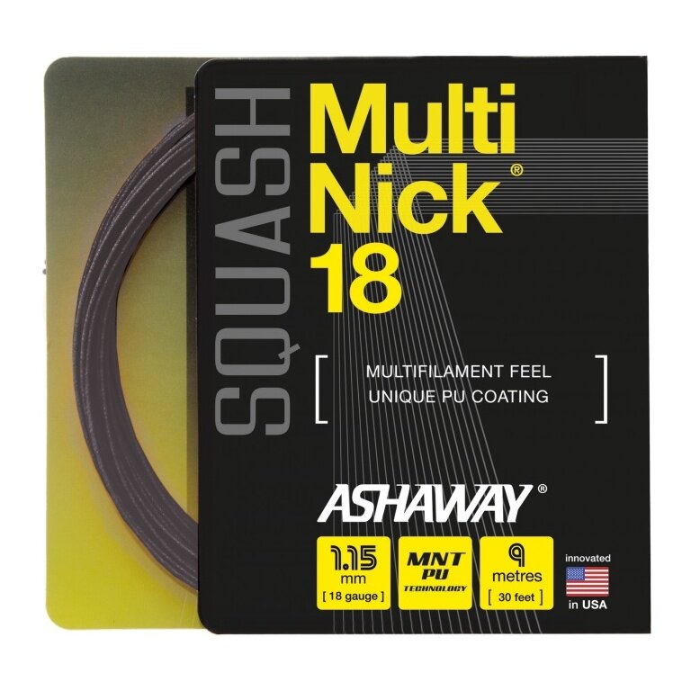 Stringing with Ashaway Multinick 18 squash string black