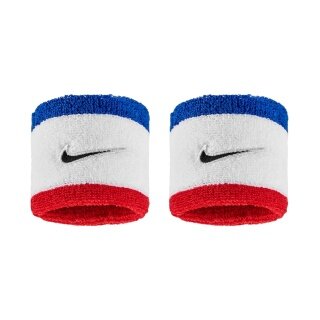 Nike Sweatband Swoosh Classic (Cotton Blend) 2025 white/blue/red - 2 pieces