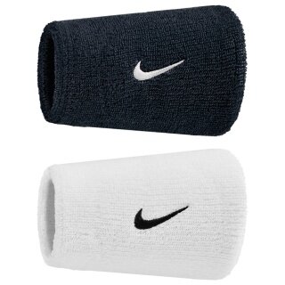 Nike Sweatband Swoosh Classic Doublewide Jumbo (Cotton Blend) 2025 white/black - 2 pieces