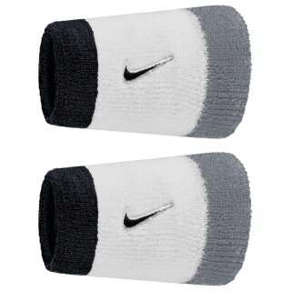 Nike Sweatband Swoosh Classic Doublewide Jumbo (Cotton Mix) 2025 white/grey/black - 2 pieces