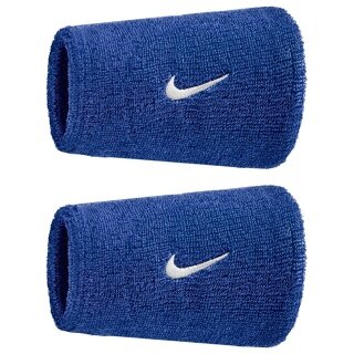 Nike Sweatband Swoosh Classic Doublewide Jumbo (Cotton Blend) 2025 Royal Blue - 2 Pieces