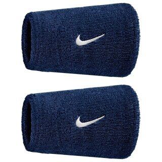Nike Sweatband Swoosh Classic Doublewide Jumbo (Cotton Blend) 2025 navy blue - 2 pieces