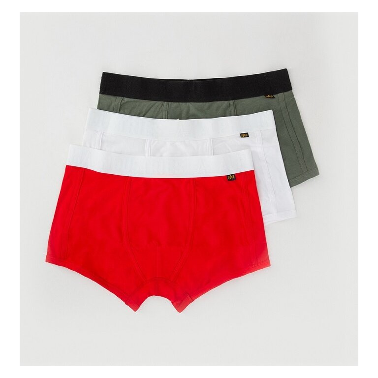 Alpha Industries Boxershorts Al Tape green/red/white Men - 3 Pack