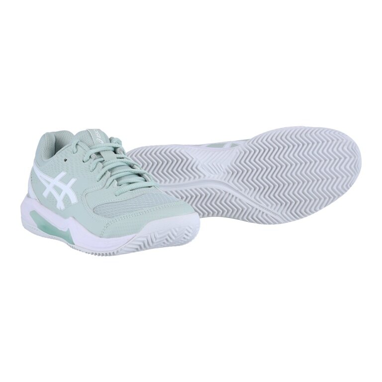 Asics Tennis Shoes Gel Dedicate 8 Clay/Sand Court 2025 Light Green/White Ladies