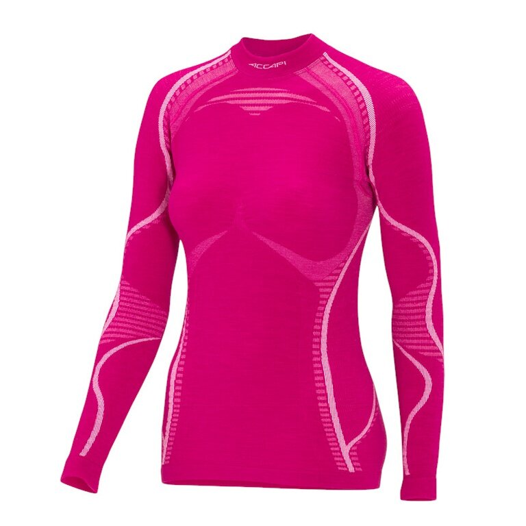 Accapi Long Sleeve Ergowool Shirt (Merino Wool, Warm) Underwear Fuchsia/Pink Ladies
