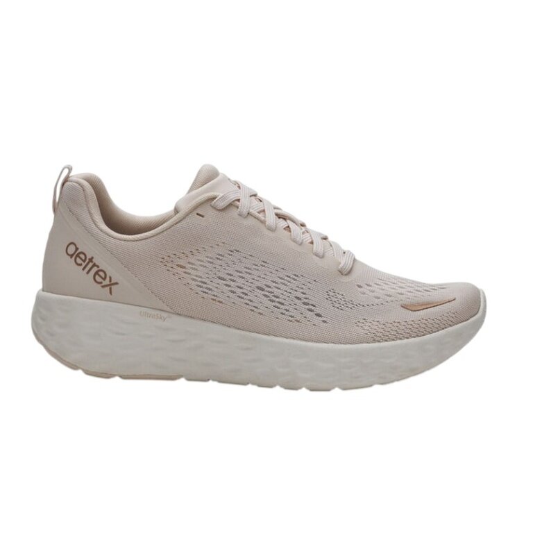 Aetrex Sneaker Danika Arch Support - ivory brown Ladies